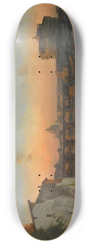 Bernhard Karl Mackeldey - A view of St. Peters Basilica and Castel SantAngelo, Rome 8.25 inch art skate deck