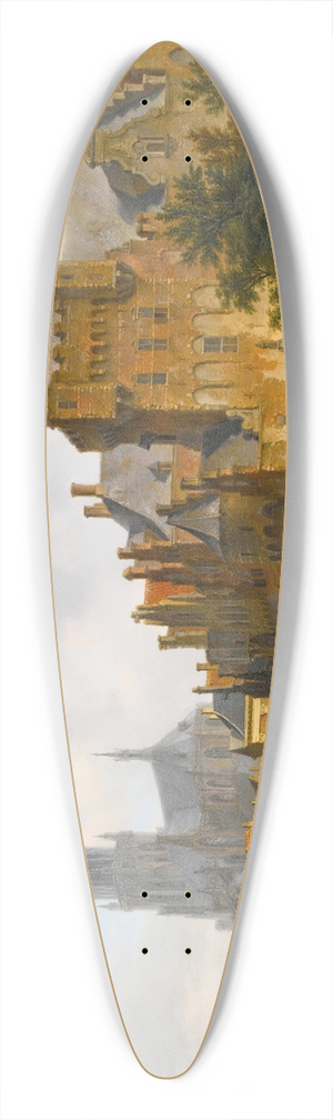 Bartholomeus Johannes van Hove - A Capriccio View Of The Hofvijver, The Hague 39.3 inch art pintail longboard deck Bartholomeus Johannes van Hove - A Capriccio View Of The Hofvijver, The Hague 39.3 inch art pintail longboard deck