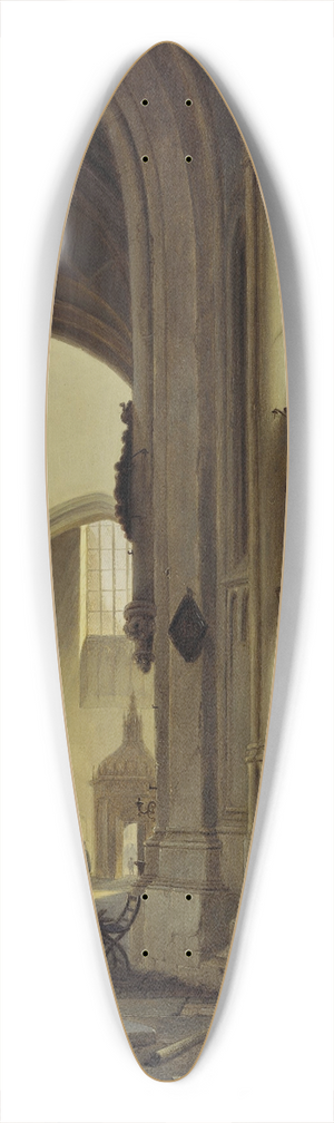 Bartholomeus Johannes van Hove - Church Interior 39.3 inch art pintail longboard deck