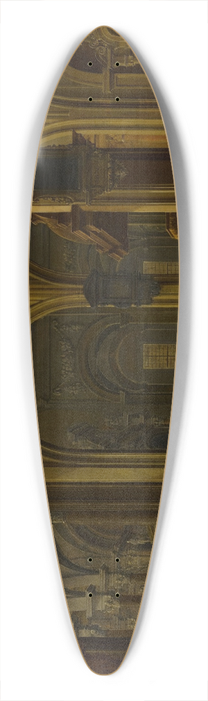 Bartholomeus van Bassen - An interior of a Gothic cathedral with figures 39.3 inch art pintail longboard deck