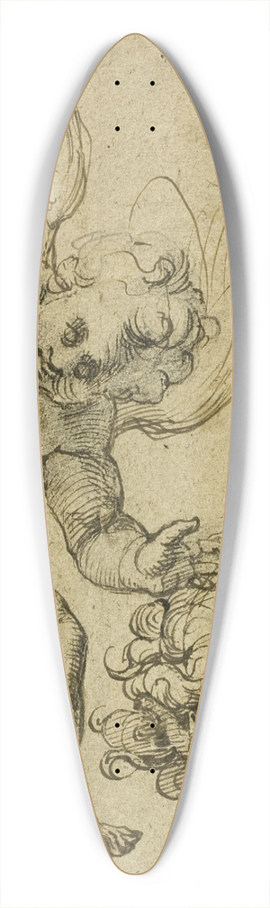 Bartolomeo Passarotti - Kneeling Putto Holding a Head 39.3 inch art pintail longboard deck