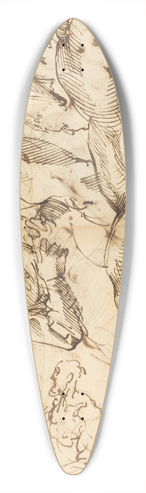 Bartolomeo Passarotti - Studies of a Left Arm, a Young Woman, a Madonna and Child, a Face in Profile and Nude Figures 39.3 inch art pintail longboard deck