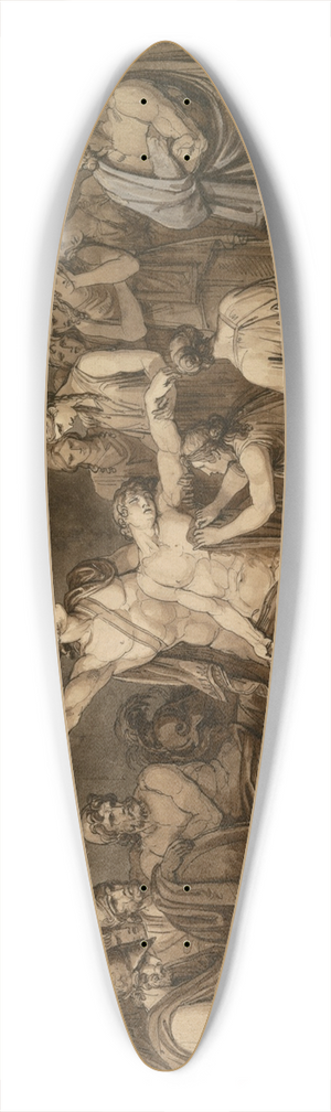Bartolomeo Pinelli - Achilles Swears an Oath to Avenge the Dead Patroclus, Killed byHector 39.3 inch art pintail longboard deck Bartolomeo Pinelli - Achilles Swears an Oath to Avenge the Dead Patroclus, Killed byHector 39.3 inch art pintail longboard deck