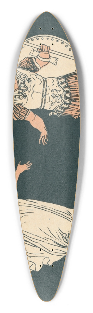 Bartolomeo Pinelli - Aeneas and the shade of Creusa 39.3 inch art pintail longboard deck Bartolomeo Pinelli - Aeneas and the shade of Creusa 39.3 inch art pintail longboard deck