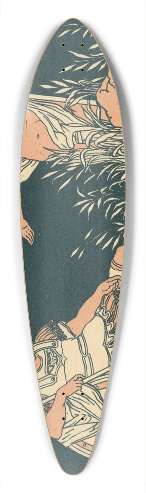 Bartolomeo Pinelli - Aeneas and Tiber 39.3 inch art pintail longboard deck Bartolomeo Pinelli - Aeneas and Tiber 39.3 inch art pintail longboard deck