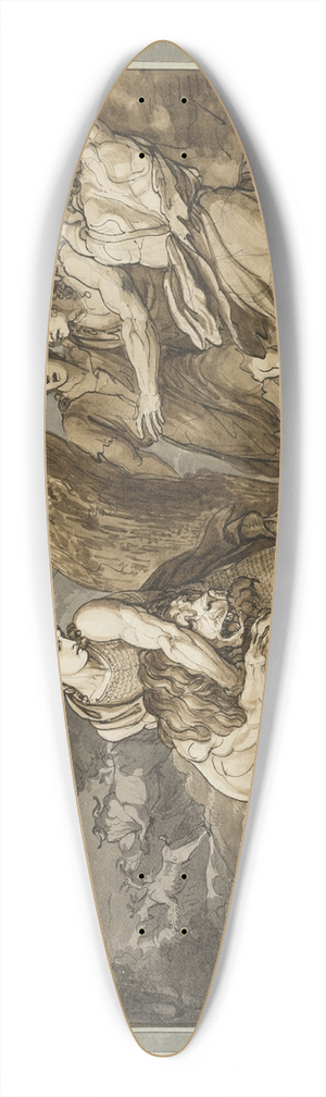 Bartolomeo Pinelli - Telemachus Battles the Lion, from The Adventures of Telemachus, Book 2 39.3 inch art pintail longboard deck Bartolomeo Pinelli - Telemachus Battles the Lion, from The Adventures of Telemachus, Book 2 39.3 inch art pintail longboard deck