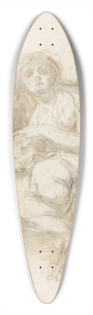 Bartolom Estebn Murillo - Female Saint Holding Skull 39.3 inch art pintail longboard deck