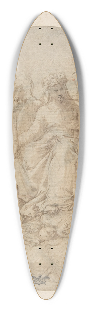 Battista Franco - Three Allegorical Figures in a Roundel 39.3 inch art pintail longboard deck
