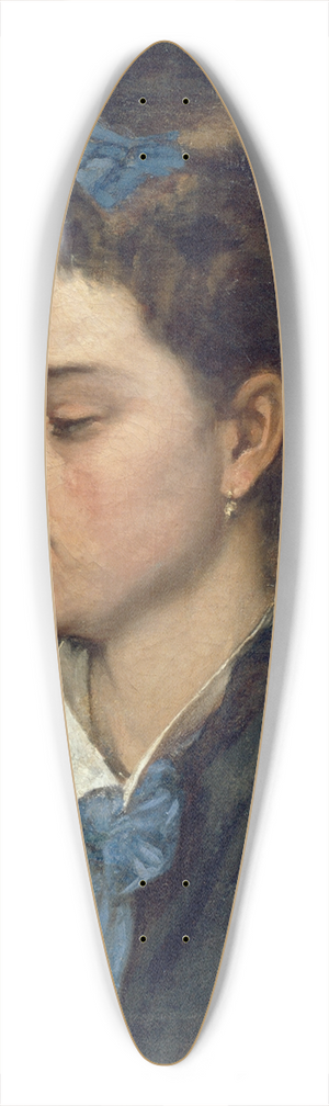 Benet Mercad - Portrait of Teresita Wearing Blue Bows 39.3 inch art pintail longboard deck