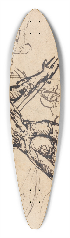 Benjamin Robert Haydon - Figure Studies of a Nude Male with Spear 39.3 inch art pintail longboard deck