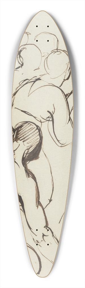Benjamin Robert Haydon - Study of a Group of Figures, Kneeling and Standing 39.3 inch art pintail longboard deck