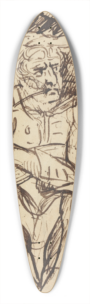 Benjamin Robert Haydon - Study of a Seated Man, Smoking a Pipe 39.3 inch art pintail longboard deck