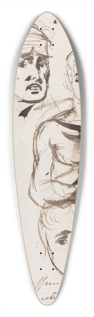 Benjamin Robert Haydon - Study of Facial Expressions 39.3 inch art pintail longboard deck