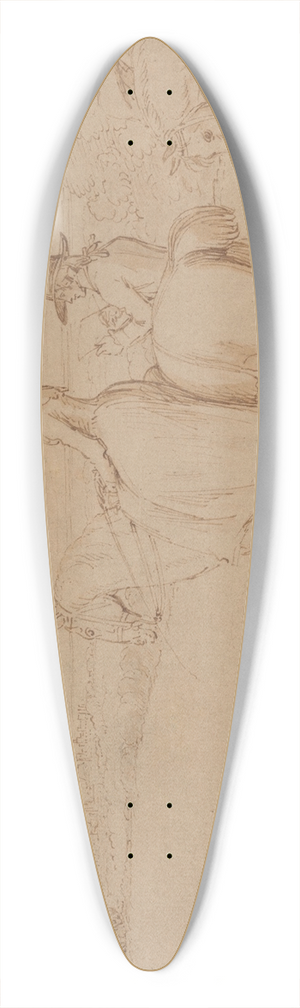 Benjamin West - An Artist Sketching in Windsor Park 39.3 inch art pintail longboard deck