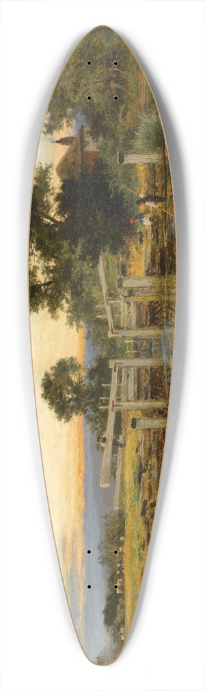 Benjamin Williams Leader - A Lock On The Thames, Streatley 39.3 inch art pintail longboard deck