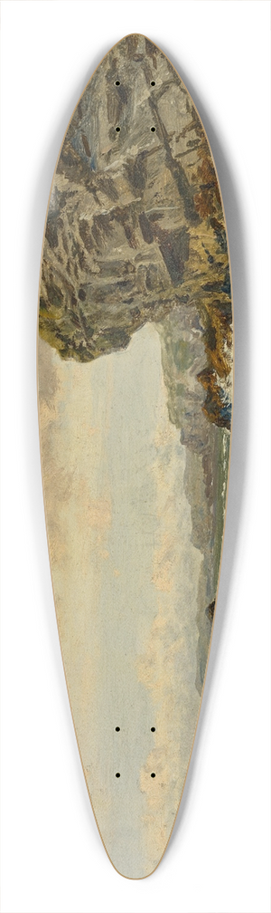 Benjamin Williams Leader - Cornish Cliffs, Newquay 39.3 inch art pintail longboard deck