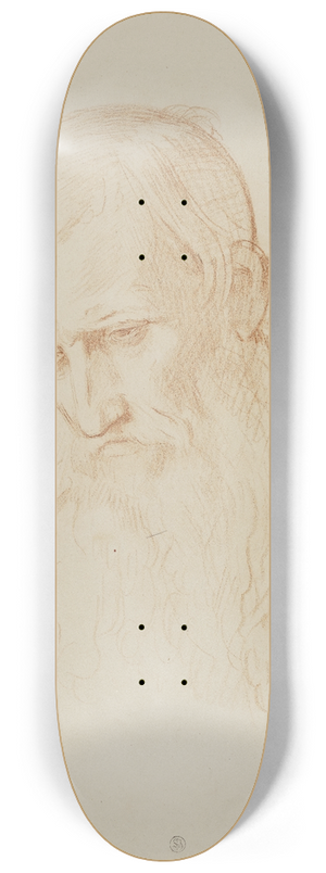 Bernhard von Neher the younger - Mnnlicher Studienkopf, dreiviertel Profil nach links 8.25 inch art skate deck