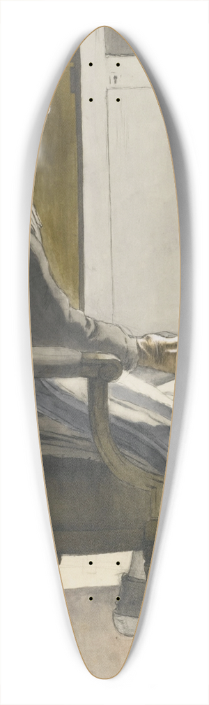 Bernard Boutet de Monvel - Portrait de vieille paysanne assise devant une port 39.3 inch art pintail longboard deck