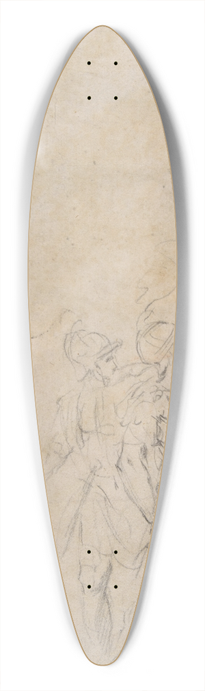 Bernardino Poccetti - Study of two warriors 39.3 inch art pintail longboard deck