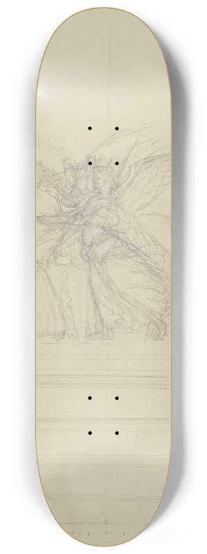 Bertel Thorvaldsen - Denkmalsentwurf; Geflgelte weibliche Gestalt neben einem Pferd 8.25 inch art skate deck