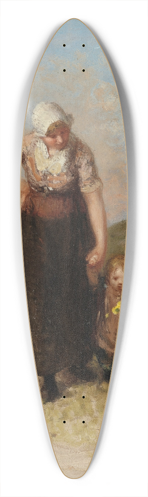 Bernardus Johannes Blommers - Mother and Child Strolling in the Dunes 39.3 inch art pintail longboard deck