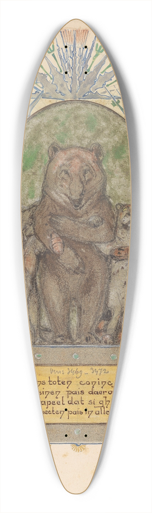 Bernard Willem Wierink - Firapeel gaat met Bruin en Isegrim naar de koning 39.3 inch art pintail longboard deck