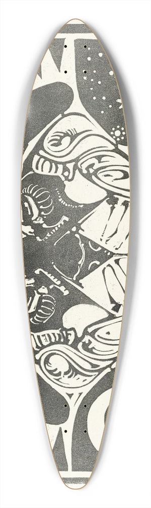 Bernard Willem Wierink - Kop van een leeuw 39.3 inch art pintail longboard deck