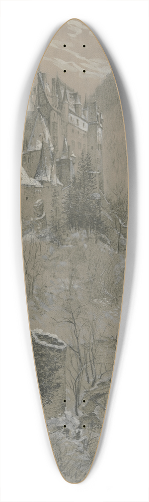 Bernhard Mannfeld - Eltz castle in the winter 39.3 inch art pintail longboard deck