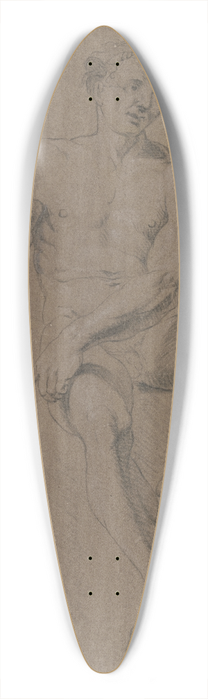 Bernhard von Neher the elder - Akt eines sitzenden Mannes von vorne 39.3 inch art pintail longboard deck