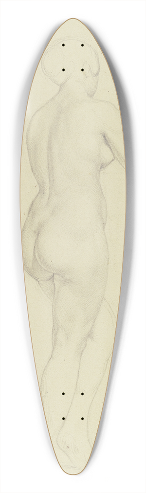 Bonaventura Genelli - Female nude from behind 39.3 inch art pintail longboard deck