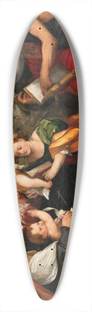 Bonifacio Veronese - The Holy Family surrounded by Saints 39.3 inch art pintail longboard deck