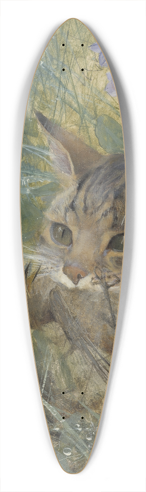 Bruno Liljefors - A Cat with a Young Bird in its Mouth 39.3 inch art pintail longboard deck