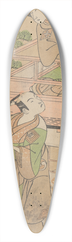 Bunch Ippitsusai - Woman on Balcony and Passerby 39.3 inch art pintail longboard deck