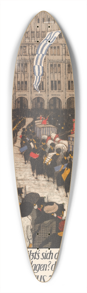 Burkhard Mangold - Was rennt das Volk, was wlzts sich dort zu dem Paradeplatze fort 39.3 inch art pintail longboard deck