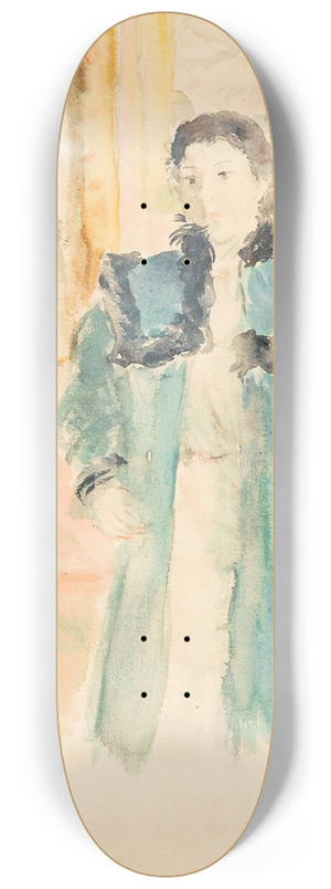 Berthe Morisot - Jeune Fille Au Manteau Vert (Marthe) 8.25 inch art skate deck Berthe Morisot - Jeune Fille Au Manteau Vert (Marthe) 8.25 inch art skate deck
