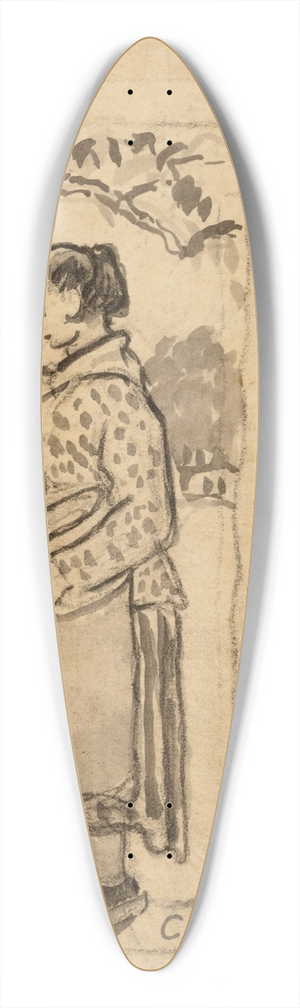 Camille Pissarro - Femme aux poules 39.3 inch art pintail longboard deck