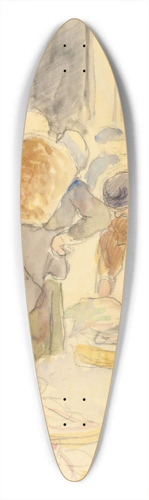 Camille Pissarro - March Aux Poissons, Dieppe 39.3 inch art pintail longboard deck