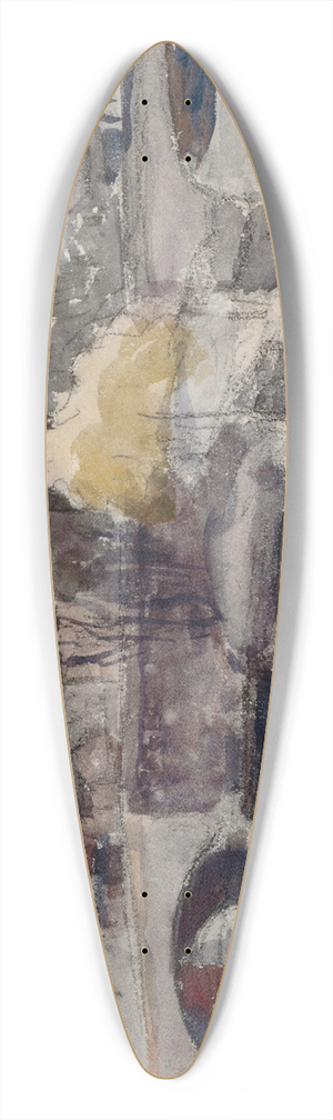 Camille Pissarro - Pont Corneille  Rouen 39.3 inch art pintail longboard deck
