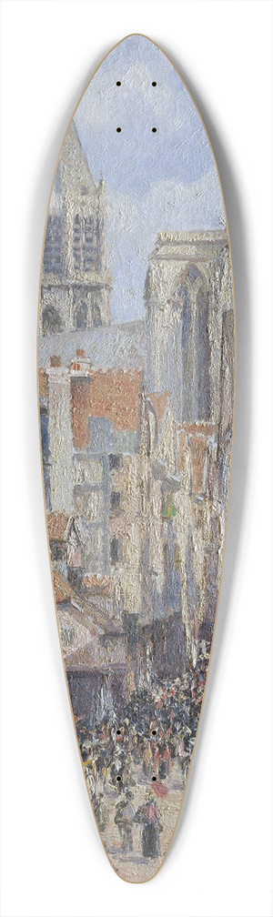 Camille Pissarro - Rue de lpicerie, Rouen (Effect of Sunlight) 39.3 inch art pintail longboard deck