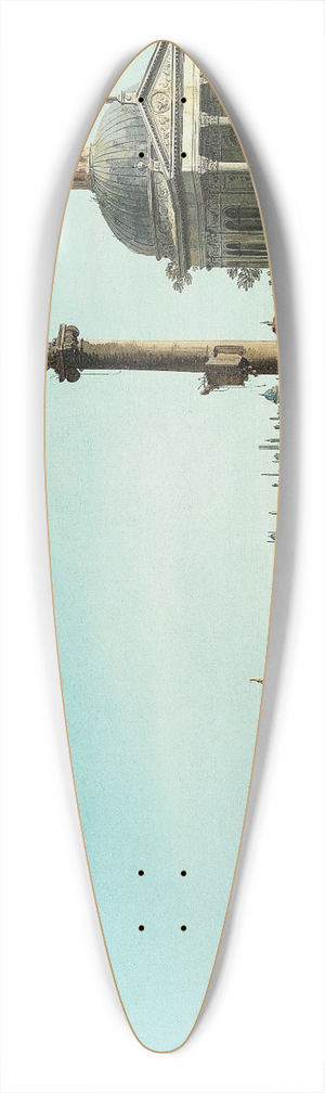 Canaletto - A Lock, a Column, and a Church beside a Lagoon 39.3 inch art pintail longboard deck