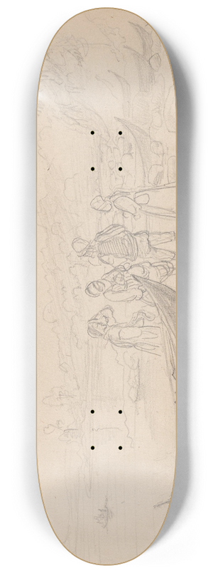 Adolph Tidemand - Figurer og bt p stranden, Leksand 8.25 inch art skate deck