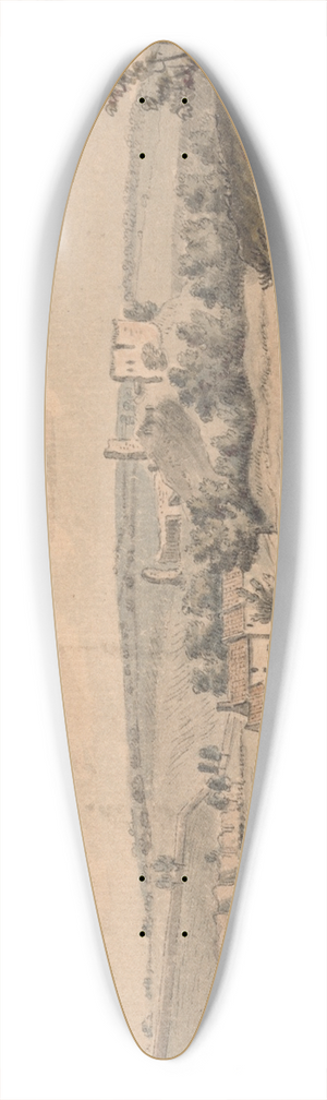 Capt. Francis Grose - Mitford Castle, Northumberland 39.3 inch art pintail longboard deck
