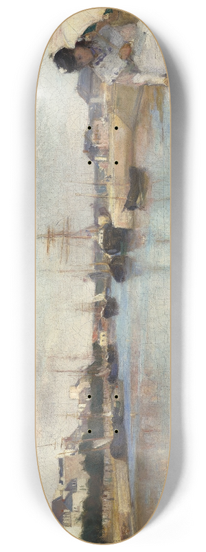 Berthe Morisot - The Harbor at Lorient 8.25 inch art skate deck