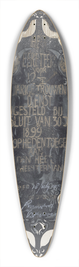 Carel Adolph Lion Cachet - Ontwerp voor een oorkonde ter gelegenheid van twaalf en een half jaar trouwe dienst bij de Lijm- en Gelatinefabriek 39.3 inch art pintail longboard deck
