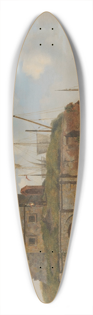 Carel Jacobus Behr - City Wall with Gunpowder Magazine 39.3 inch art pintail longboard deck