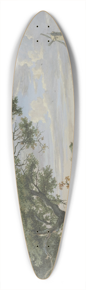 Carel Lodewijk Hansen - Rechts eine Windmhle, auf dem Weg ein Wagen mit Stroh 39.3 inch art pintail longboard deck