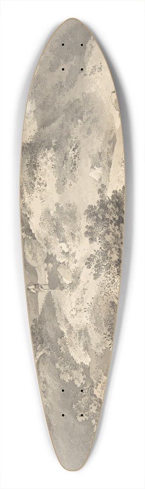 Carl August Richter - Landscape in Saxony 39.3 inch art pintail longboard deck