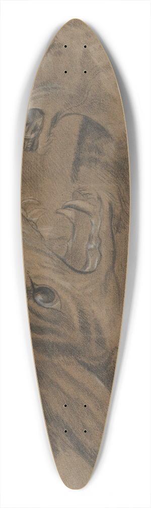 Carle Vernet - Fighting Animals 39.3 inch art pintail longboard deck