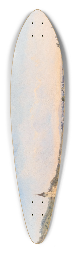 Carl Franz Michael Geyling - A View of the Churches of Kalksburg and Rodaun at Dawn 39.3 inch art pintail longboard deck
