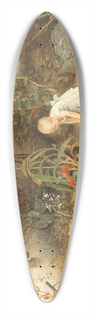 Carl Frschl - The Little Gardener 39.3 inch art pintail longboard deck